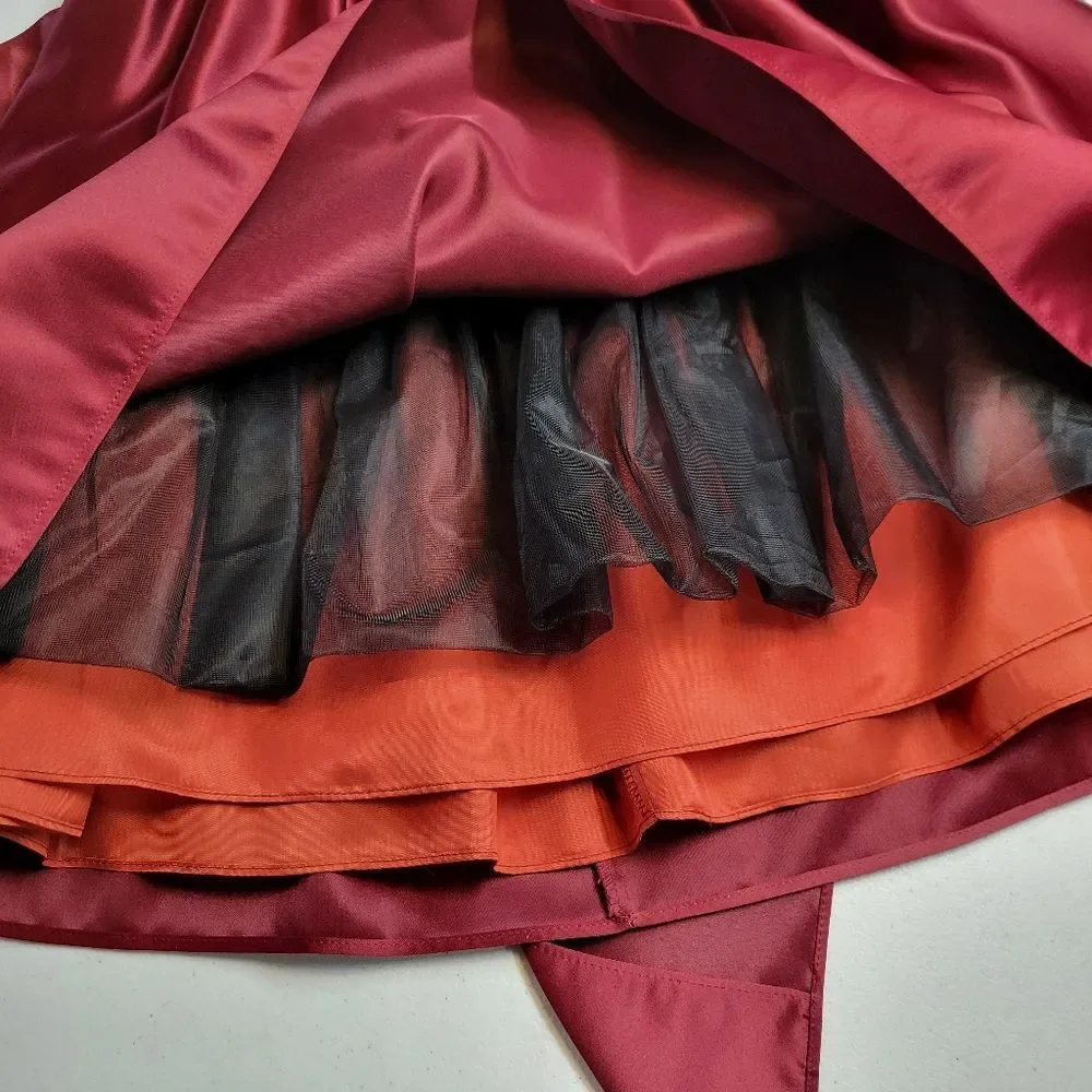 Dimples Vintage Red Velvet and Satin Dress with Formal Dress
